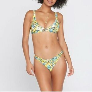 L*Space Yellow and Blue Bikini Swimwear